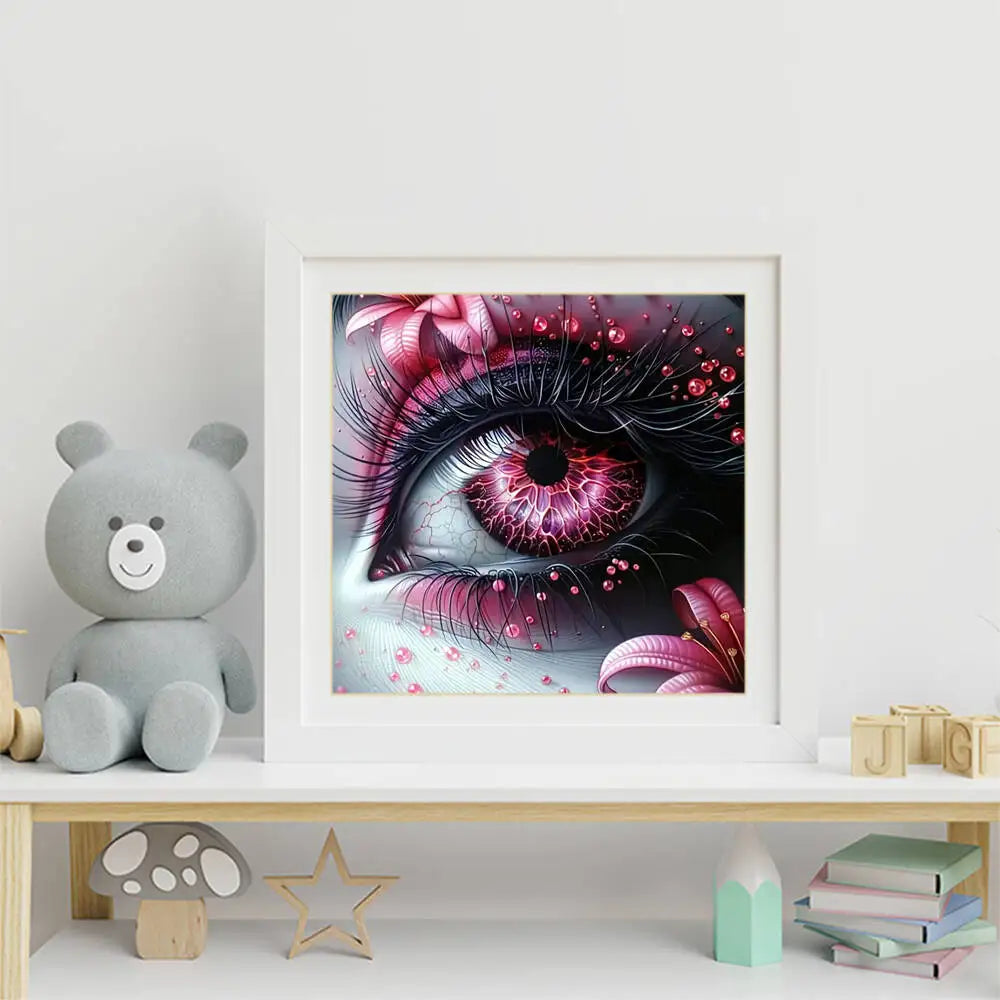 Crimson Gaze – Floral Eye Diamond Painting Kit