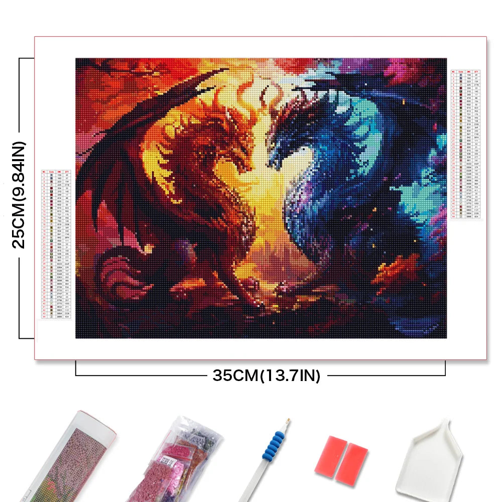 Fire & Ice Dragons Diamond Painting Kit