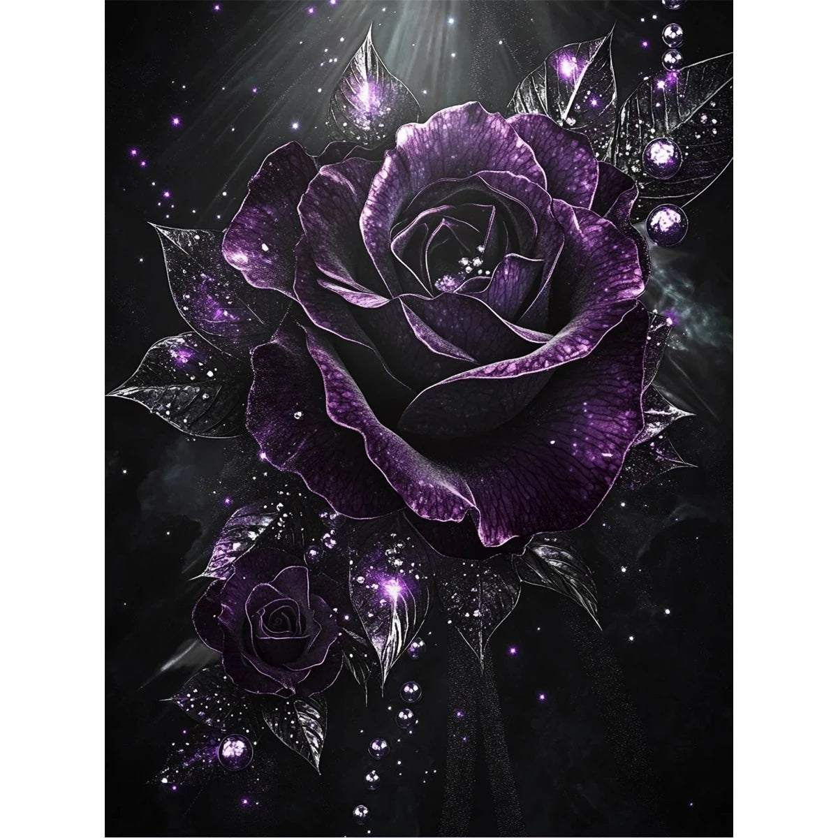 Amethyst Bloom – Purple Rose Diamond Painting Kit