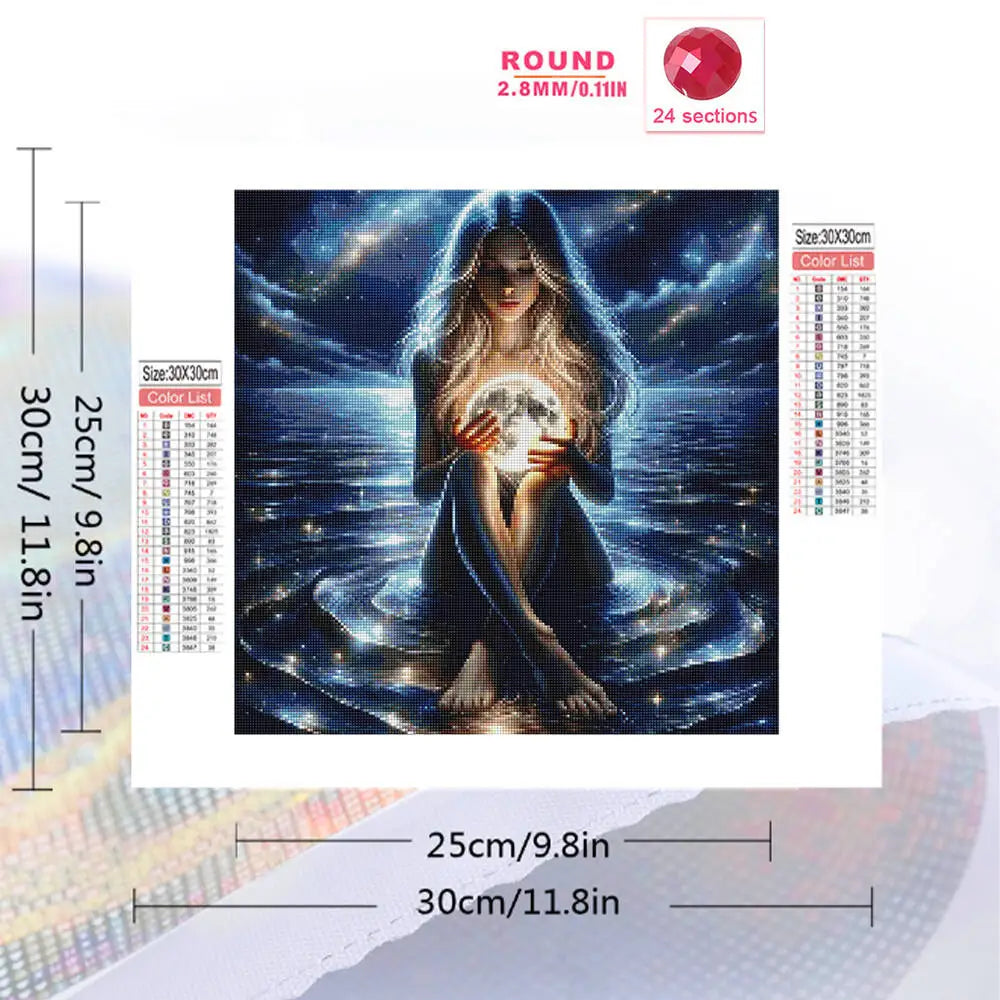 Moonwater Muse – Celestial Woman Diamond Painting Kit