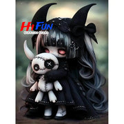 Twilight Dolls – Gothic Character Collection Diamond Painting Kit artwork design light green