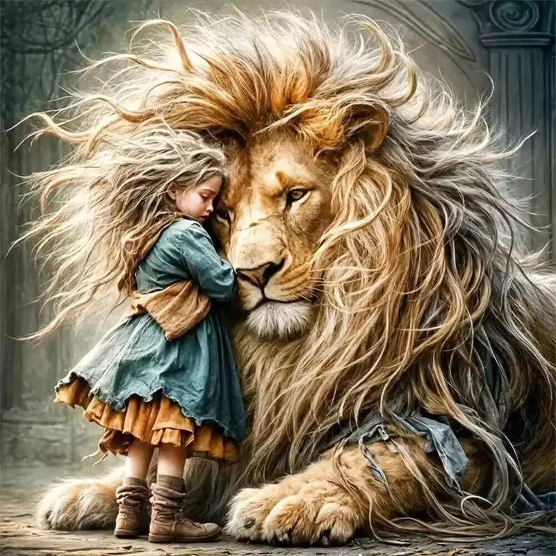 Gentle Guardian Lion Diamond Painting Kit