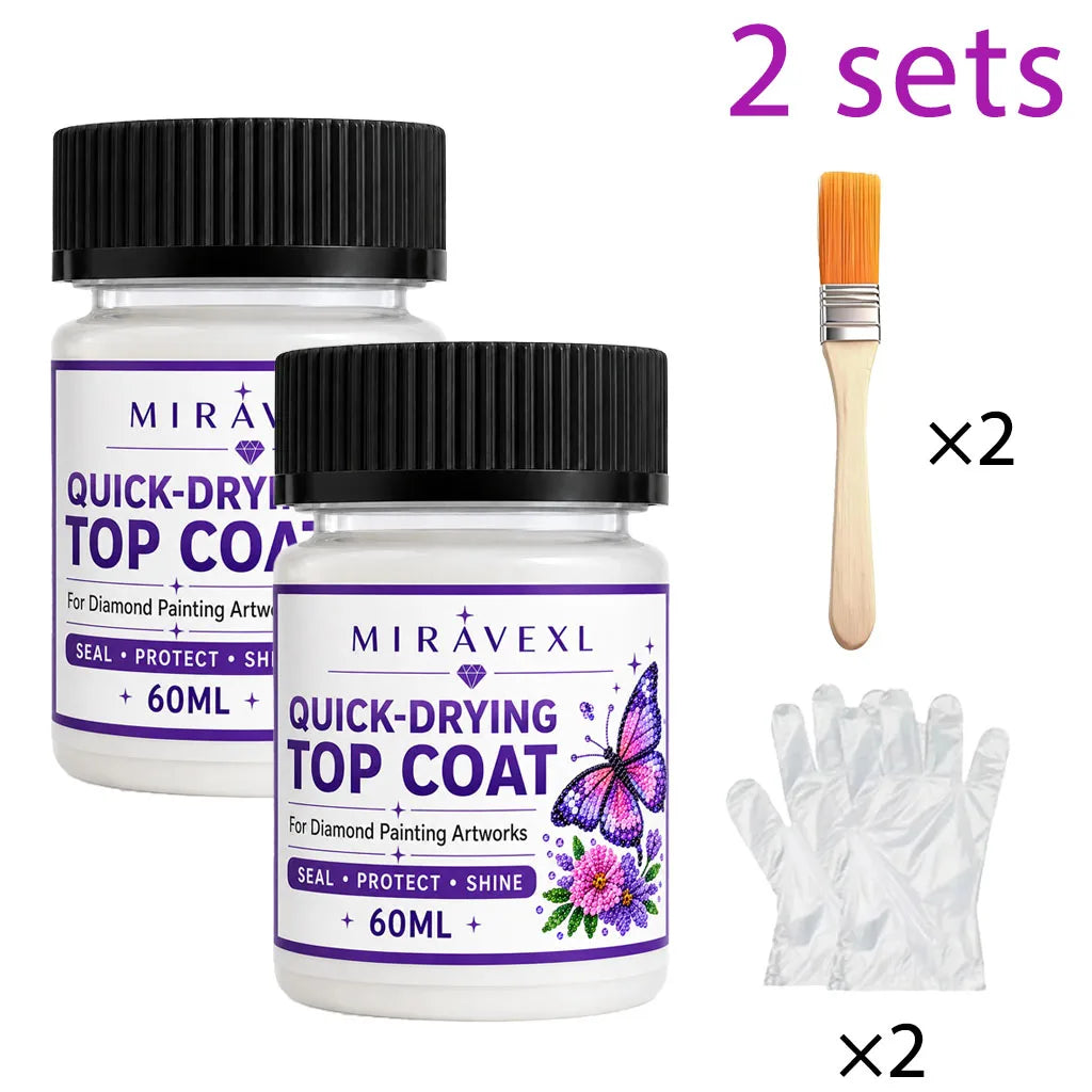 ShineGuard Diamond Painting Sealer Kit with Brush & Gloves