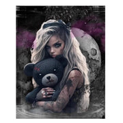 Dark Companions – Gothic Girl & Teddy Collection Diamond Painting Kit artwork design A10