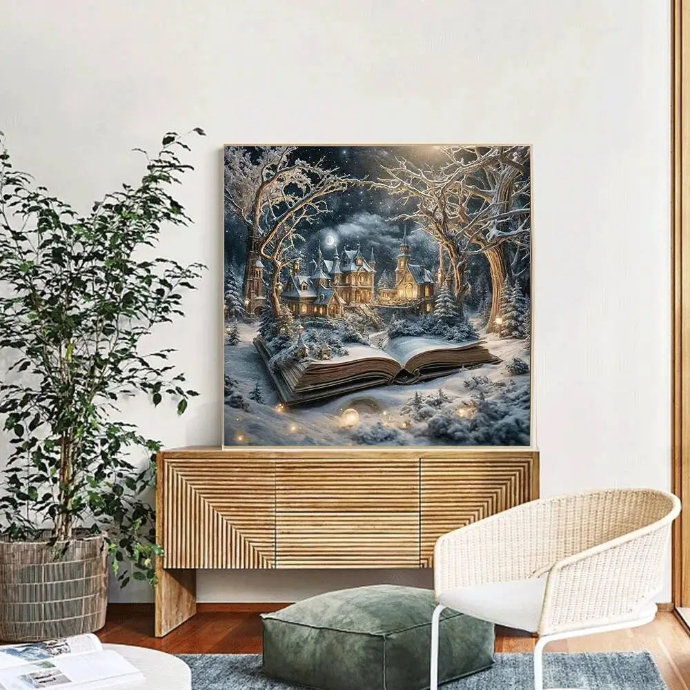 Winter Storybook – Castle & Forest Diamond Painting Kit