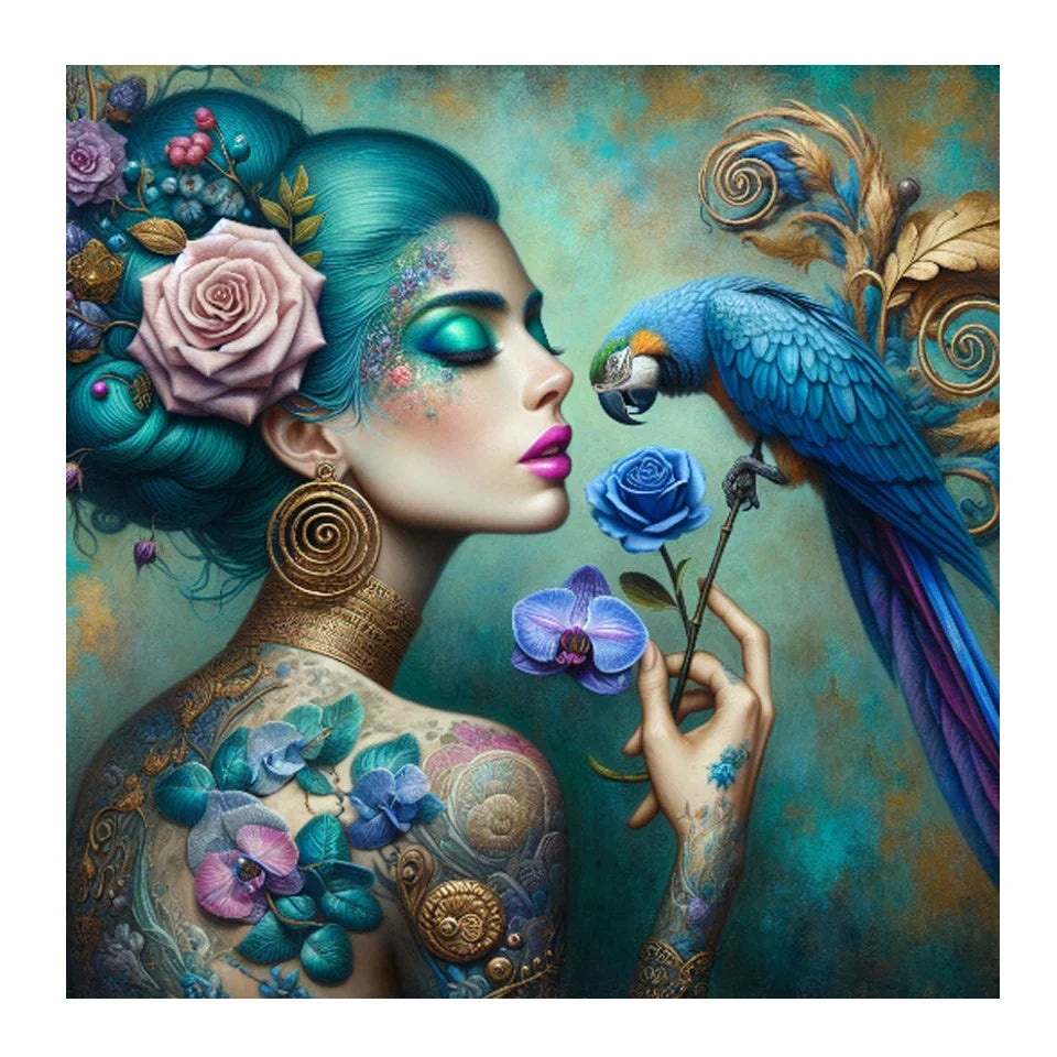 Avian Companions – Woman & Bird Diamond Painting Collection