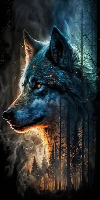 Wildwood Wolves – Abstract Wolf Diamond Painting Collection
