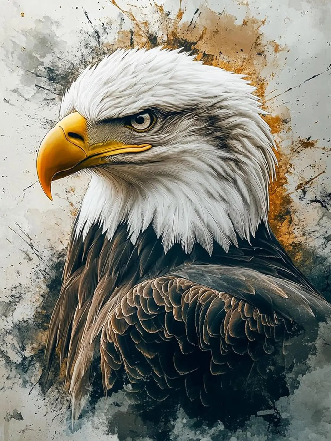 Golden Gaze Eagle Diamond Painting Kit