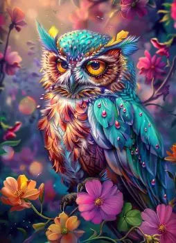 Midnight Blossom Cat Diamond Painting Kit
