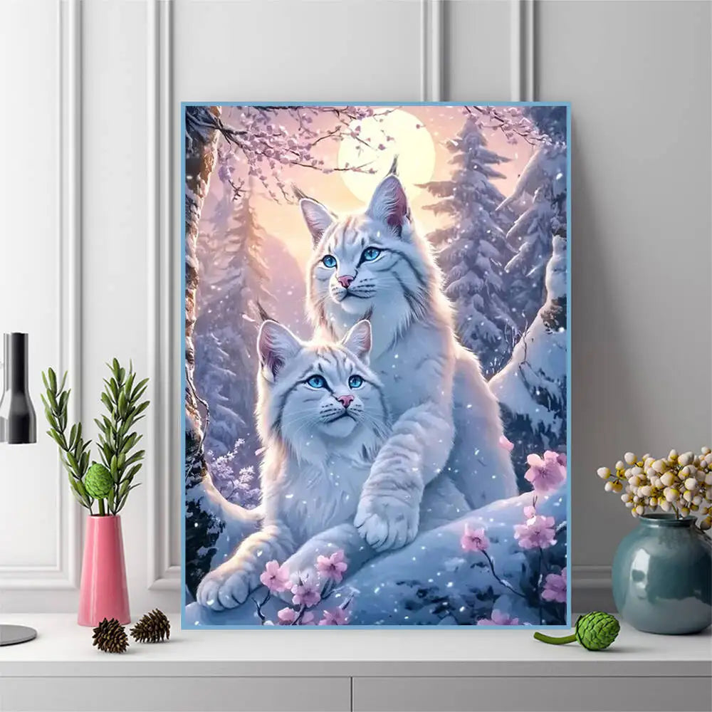 Winter Whiskers Cat Diamond Painting Kit