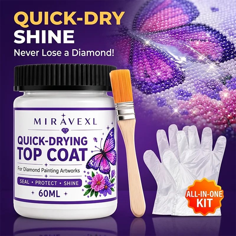 ShineGuard Diamond Painting Sealer Kit with Brush & Gloves