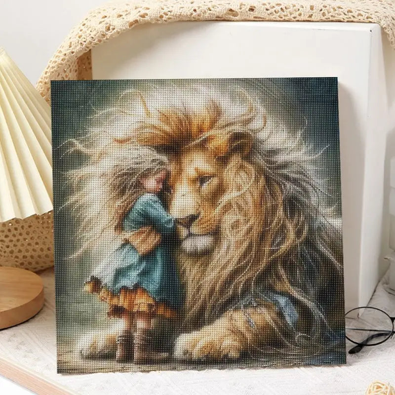 Gentle Guardian Lion Diamond Painting Kit