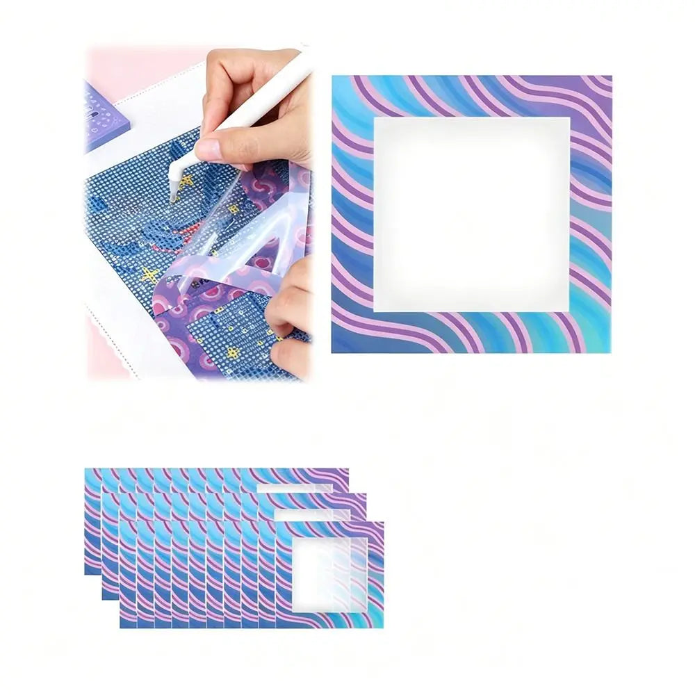 Patterned Diamond Painting Release Film & Alignment Guides – 6 or 12 Pieces