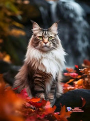 Majestic Maine Coons – Cat Diamond Painting Collection artwork design C2173-5
