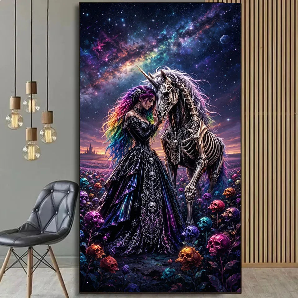 Starlit Companions – Woman & Cat Diamond Painting Kit