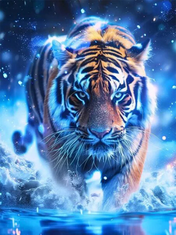 Tiger’s Approach – AB Diamond Painting Kit