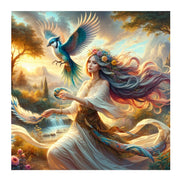 Avian Companions – Woman & Bird Diamond Painting Collection artwork design 02