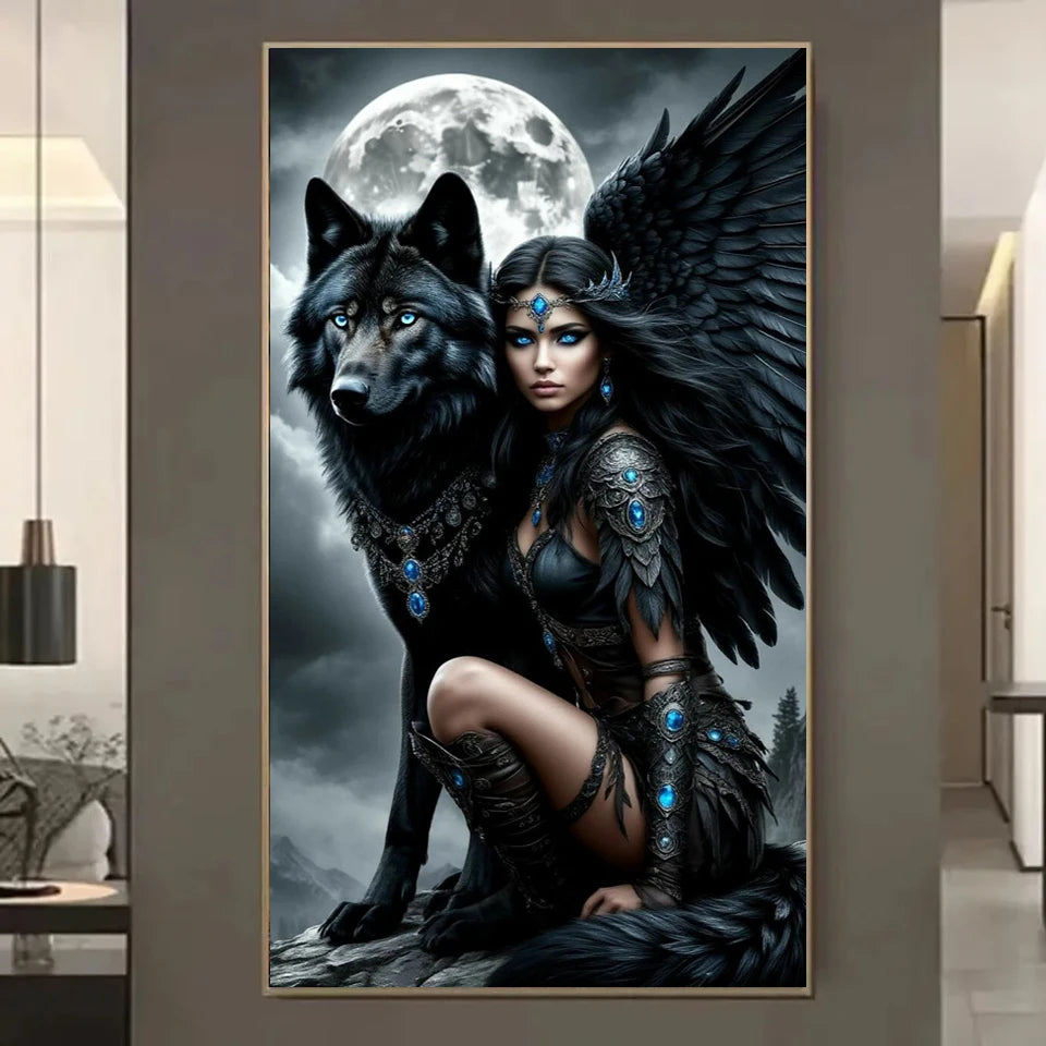 Shadow & Spirit – Woman and Wolf Diamond Painting Collection