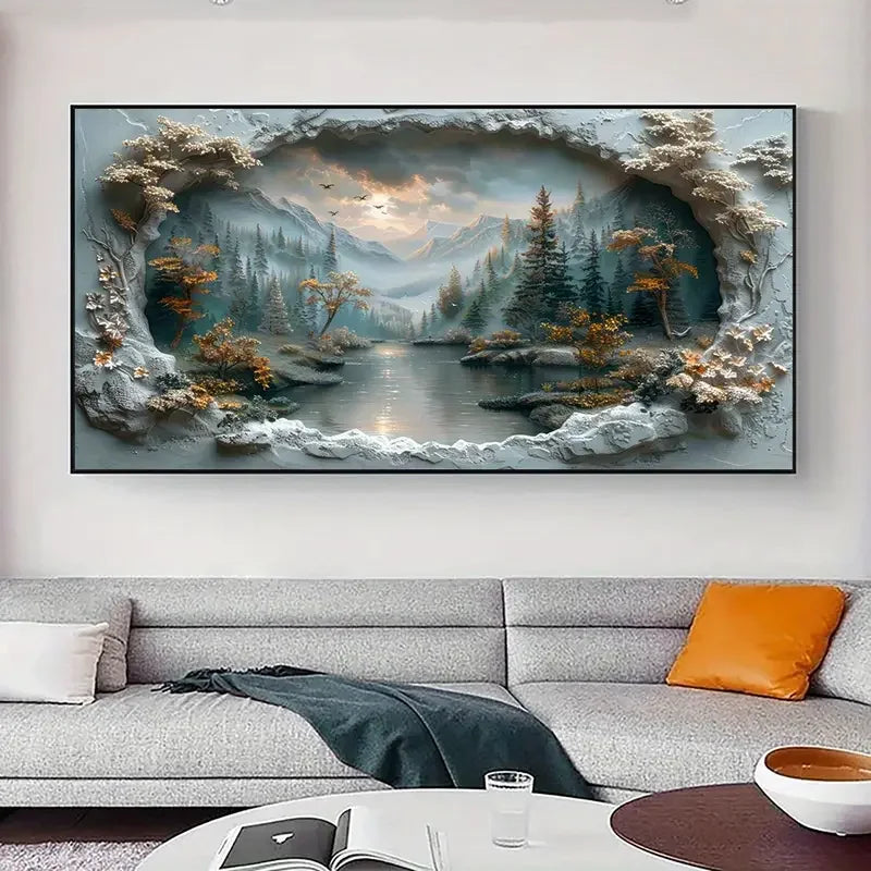 Winter’s Last Light – Snowy Lake Diamond Painting Kit