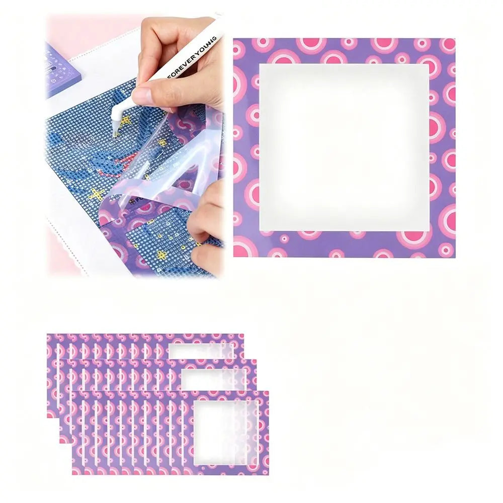 Patterned Diamond Painting Release Film & Alignment Guides – 6 or 12 Pieces