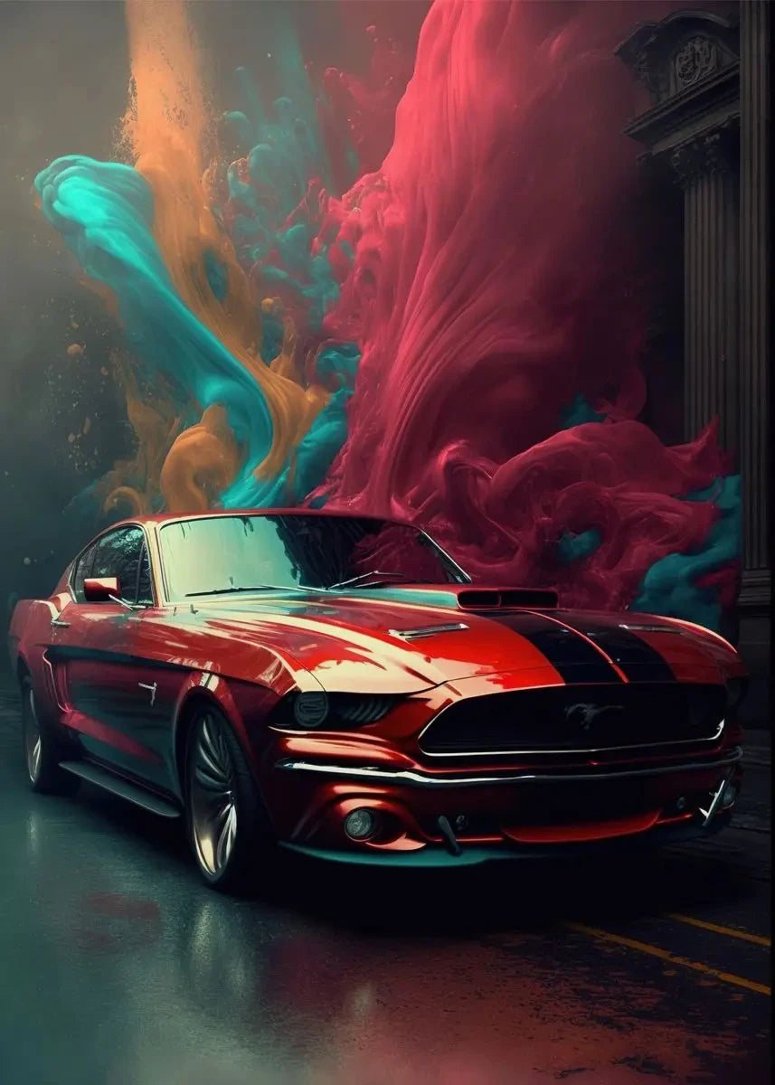 Neon Horsepower – AB & Fairy Dust Car Diamond Painting Collection