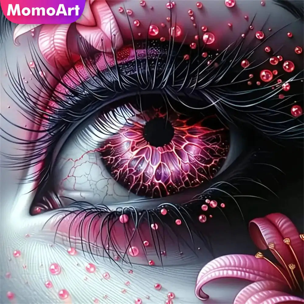 Crimson Gaze – Floral Eye Diamond Painting Kit