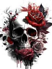 Sugar Skull Blooms – AB & Fairy Dust Diamond Painting Collection artwork design 1-TZ