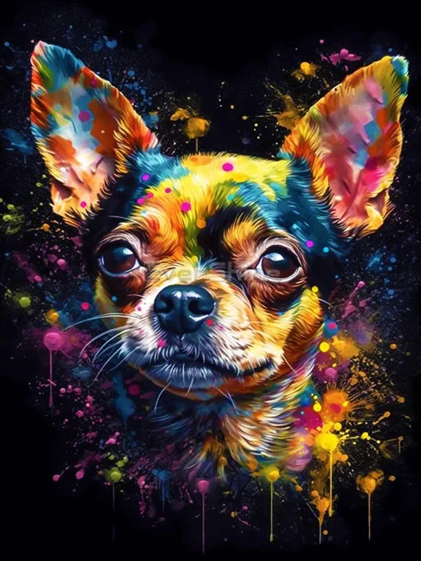 Neon Paws Dog Collection Diamond Painting Kit