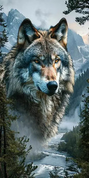 Wildwood Wolves – Abstract Wolf Diamond Painting Collection artwork design 01