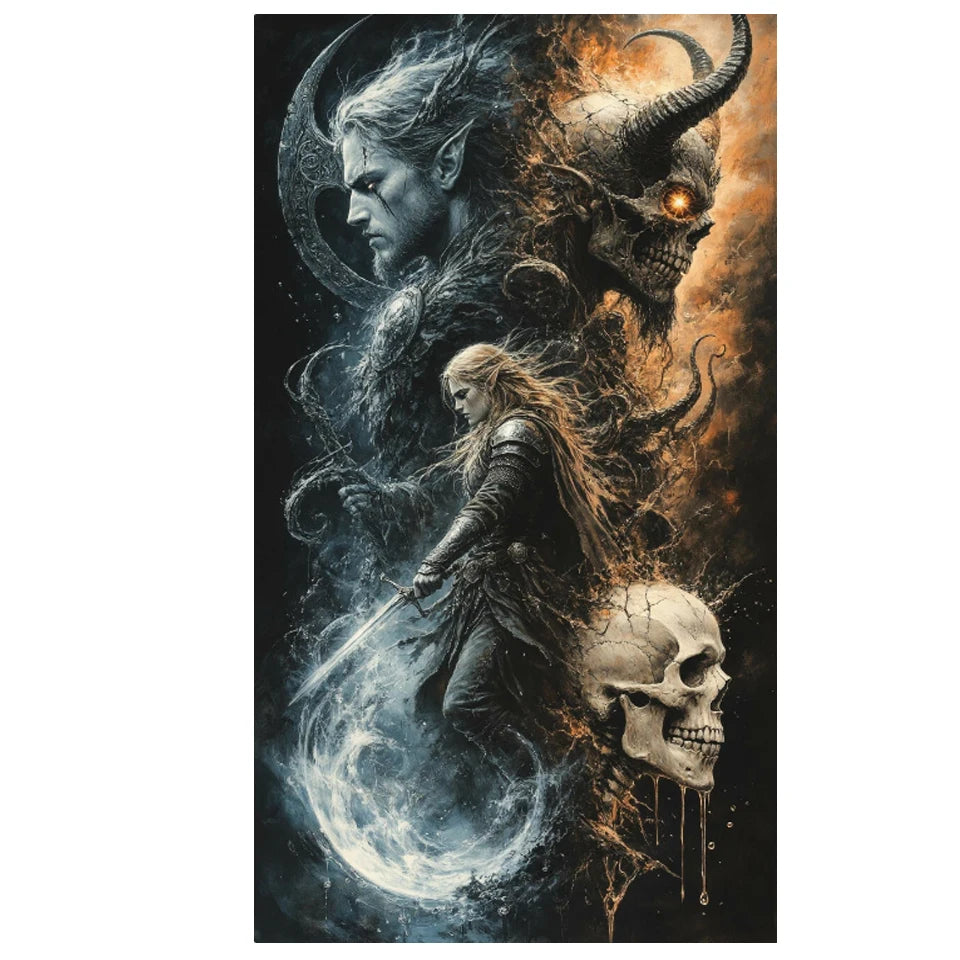 Spectral Shadows – Skull Fantasy Diamond Painting Kit