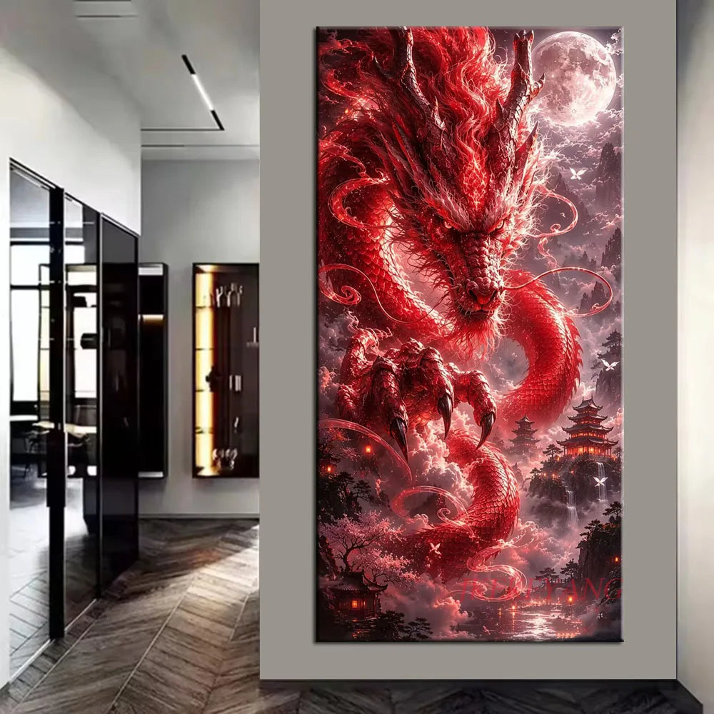 Mythic Dragon, Phoenix & Tiger Collection Diamond Painting Kit