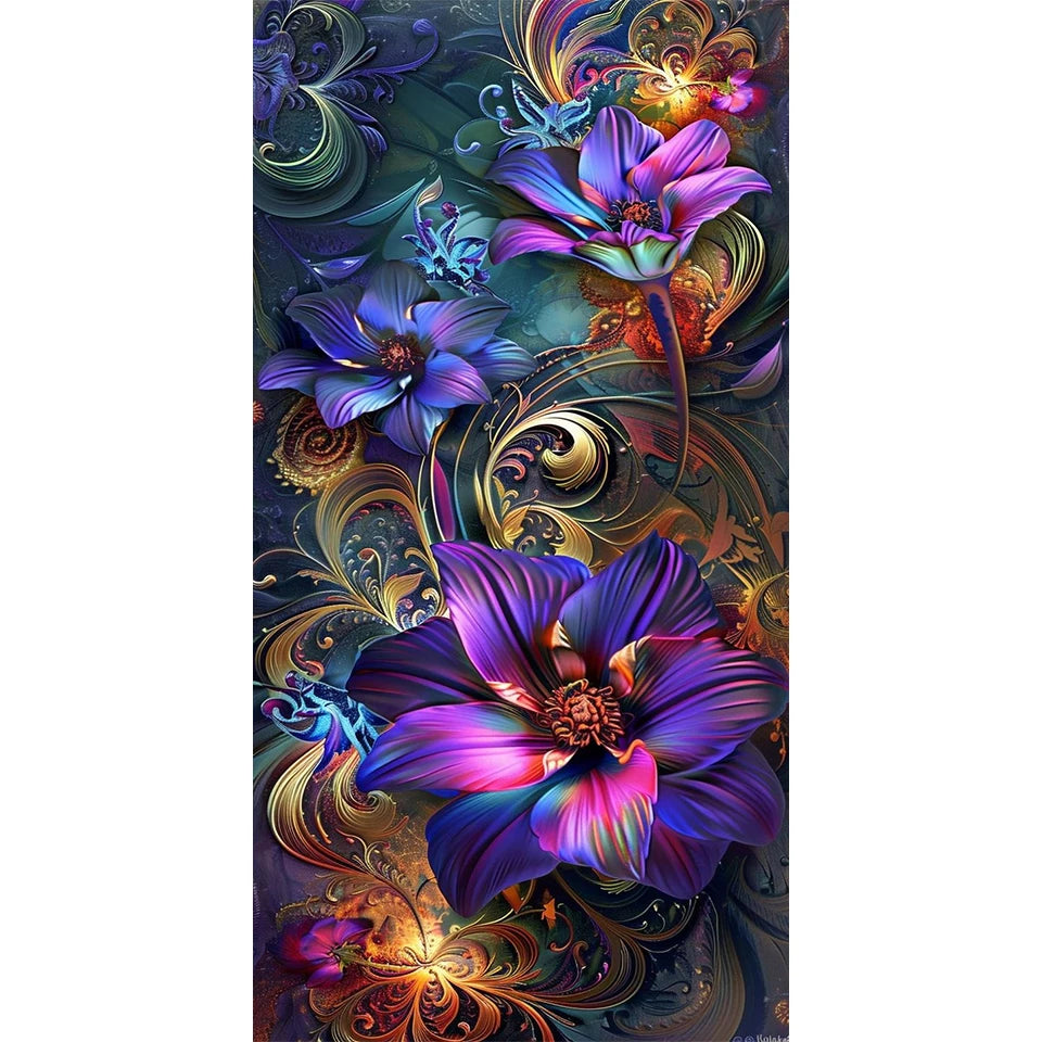 Floral Tapestry – Panoramic Flower Diamond Painting Collection
