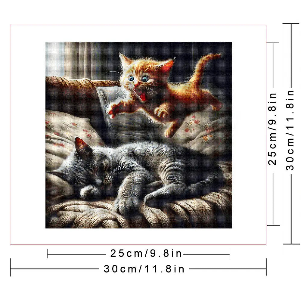 Pounce & Snooze Cats Diamond Painting Kit
