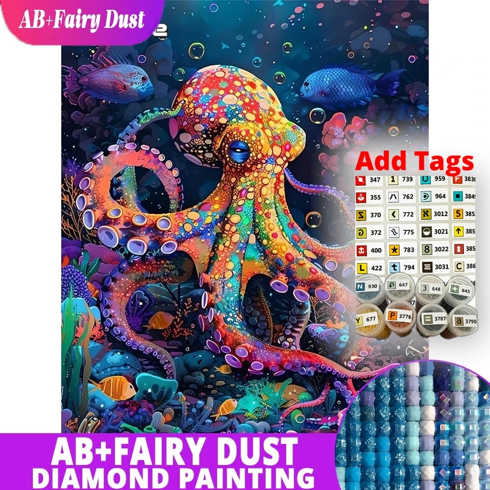Reef Radiance – AB & Fairy Dust Octopus Diamond Painting Kit