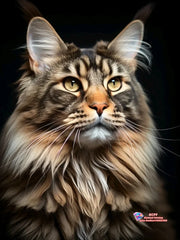 Majestic Maine Coons – Cat Diamond Painting Collection artwork design C2173-12