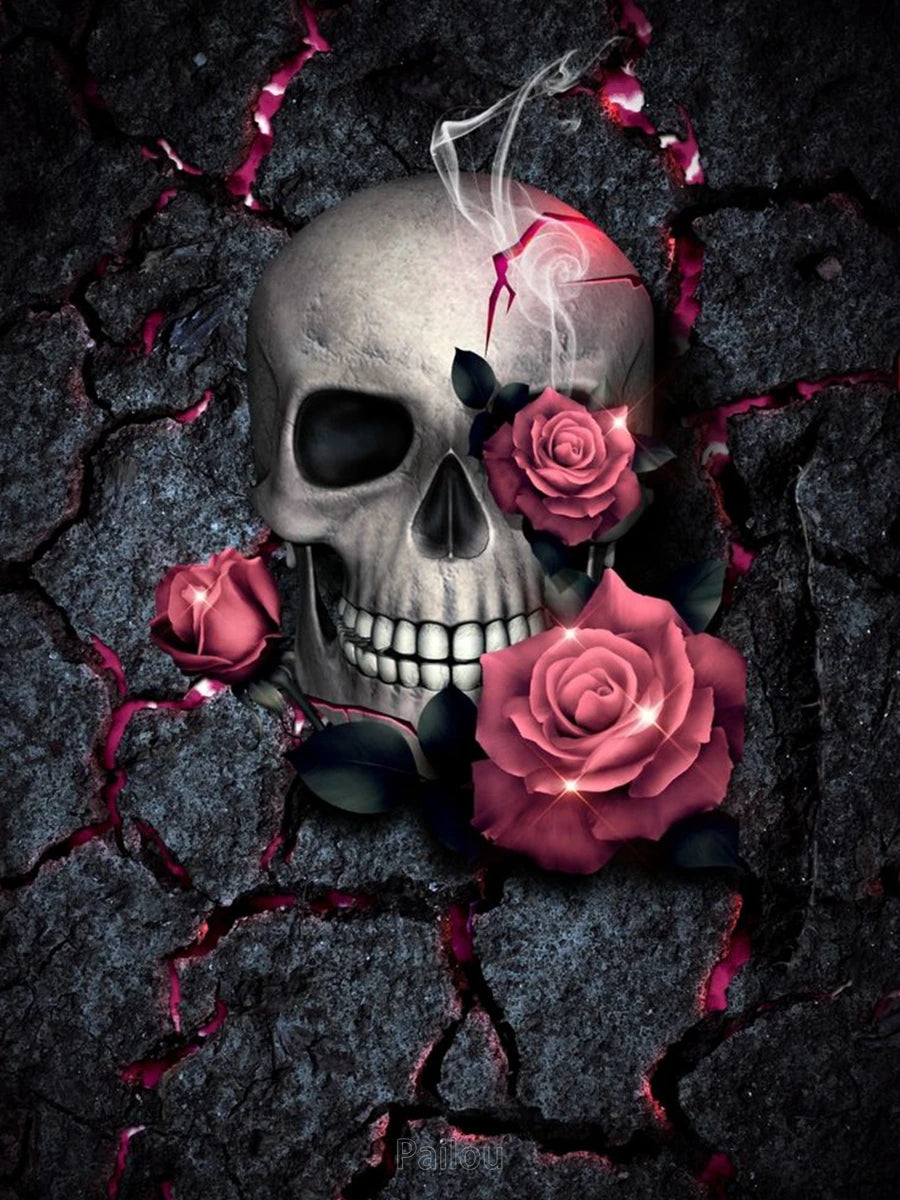 Sugar Skull Blooms – AB & Fairy Dust Diamond Painting Collection