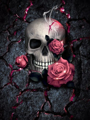 Sugar Skull Blooms – AB & Fairy Dust Diamond Painting Collection artwork design 13-TZ