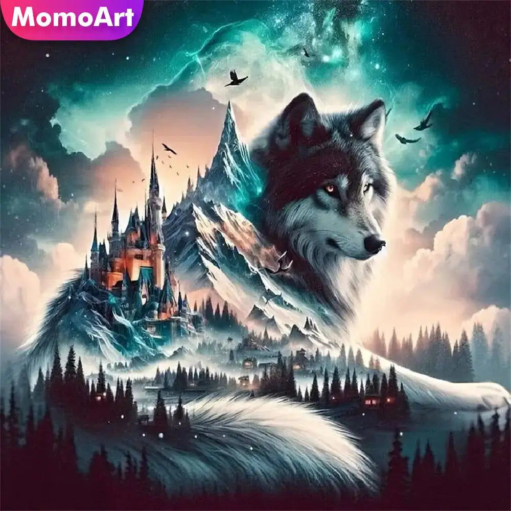 Castle Guardian Wolf Diamond Painting Kit