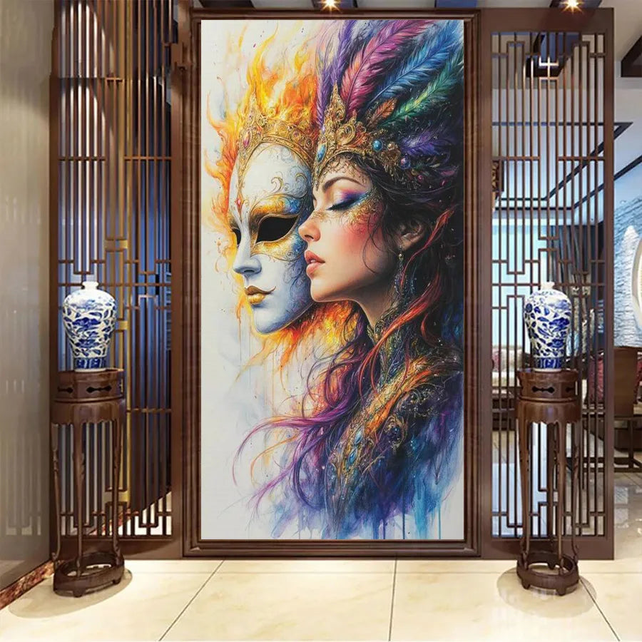 Feathered Reverie – Fantasy Portrait Diamond Painting Kit