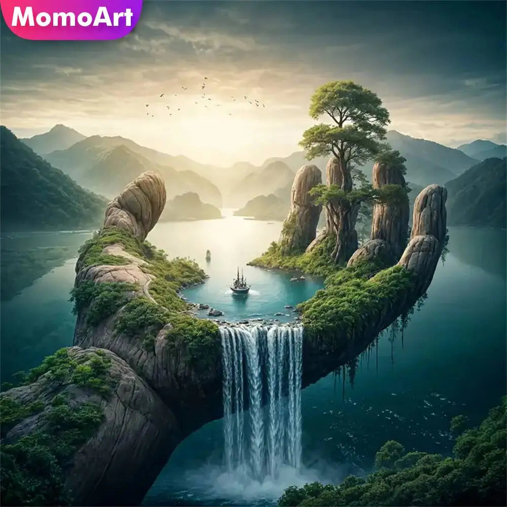 River Retreat – Mountain Landscape Diamond Painting Kit