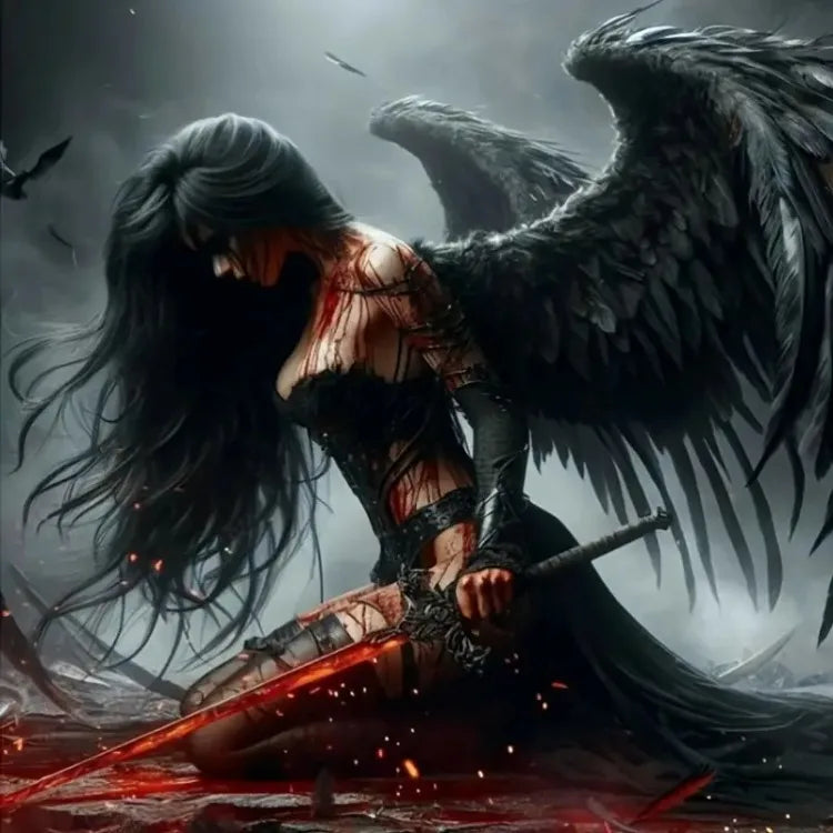 Silent Descent – Fallen Angel Diamond Painting Kit