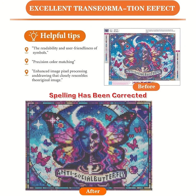 Anti-Social Butterfly Skeleton Diamond Painting Kit