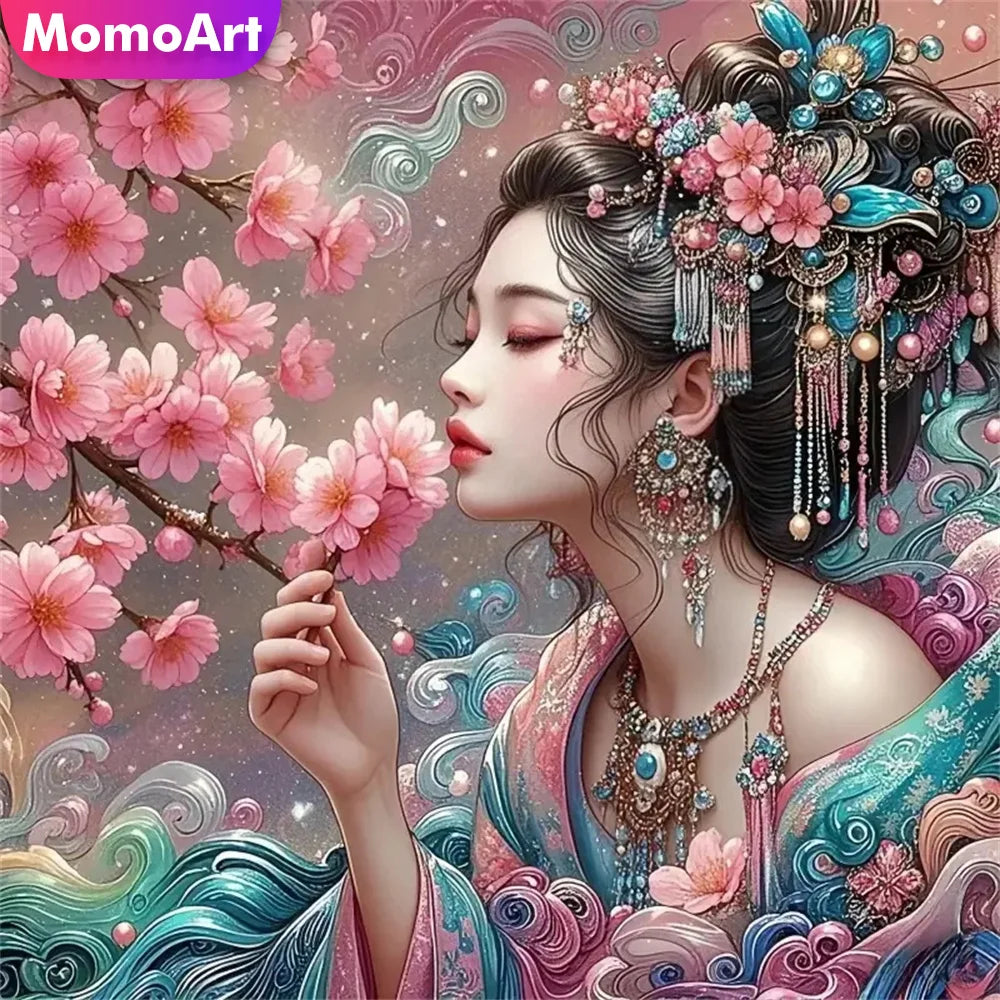 Blooming Grace Floral Portrait Diamond Painting Kit
