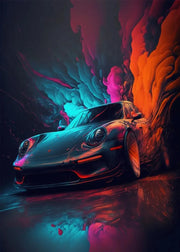 Neon Horsepower – AB & Fairy Dust Car Diamond Painting Collection artwork design 9