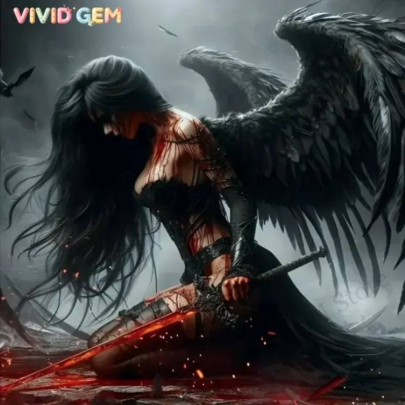 Silent Descent – Fallen Angel Diamond Painting Kit
