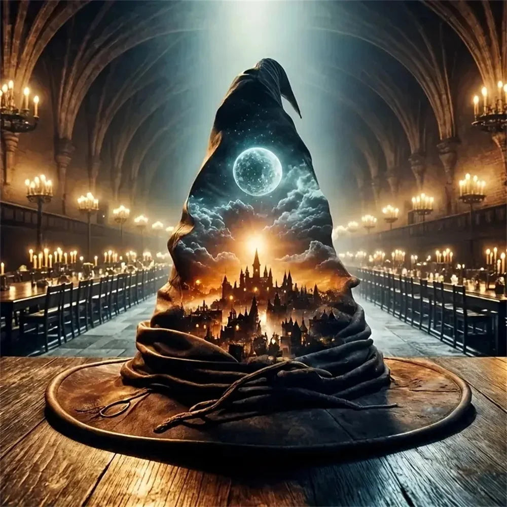 Moonlit Castle Wizard Hat Diamond Painting Kit