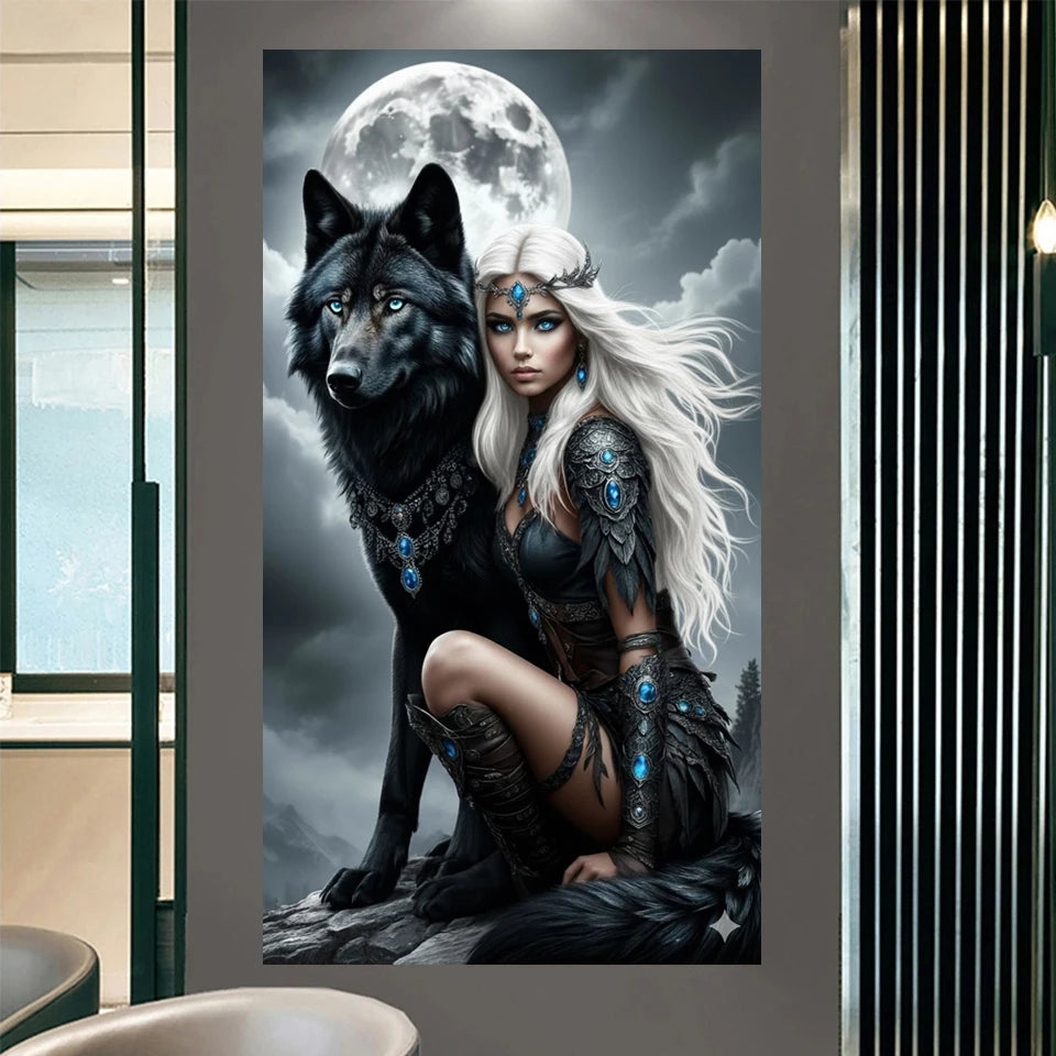 Shadow & Spirit – Woman and Wolf Diamond Painting Collection