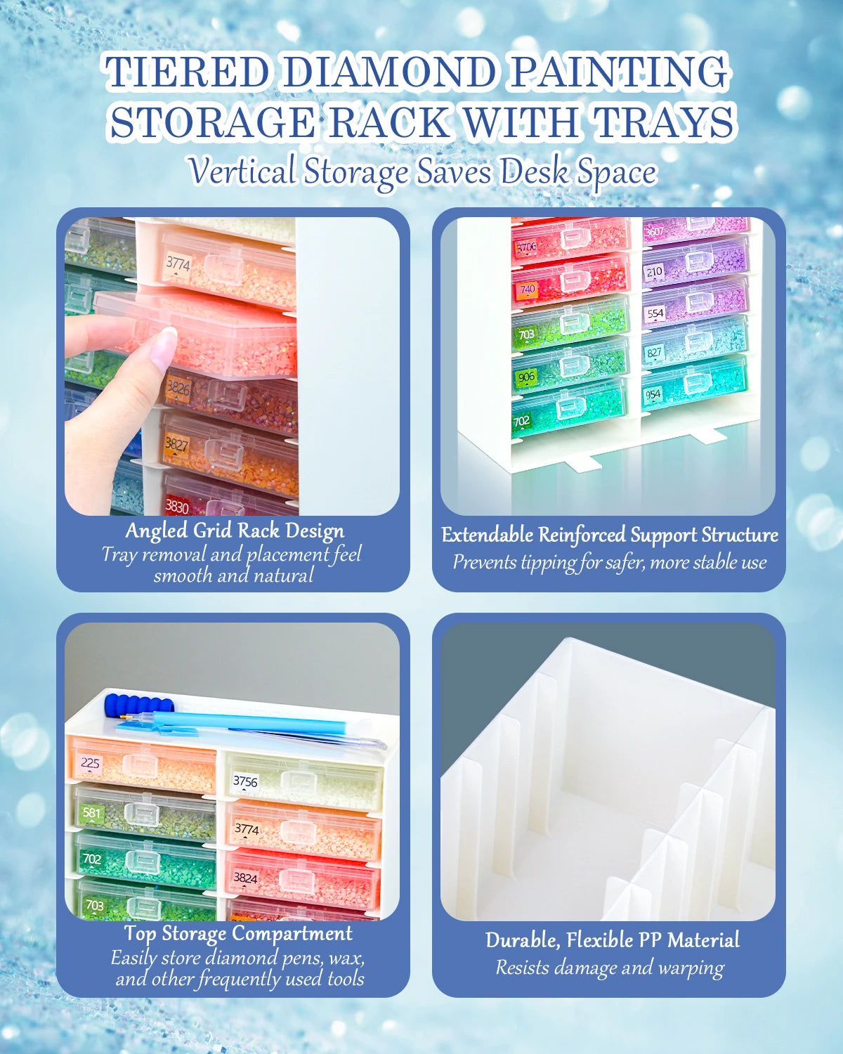 Craft Keeper – 20-Tray Diamond Painting Organizer & Rack