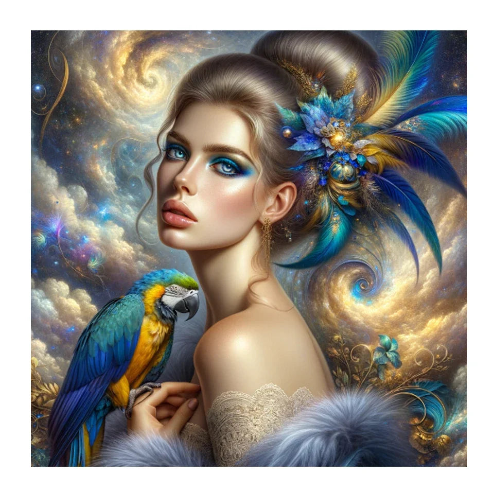 Avian Companions – Woman & Bird Diamond Painting Collection