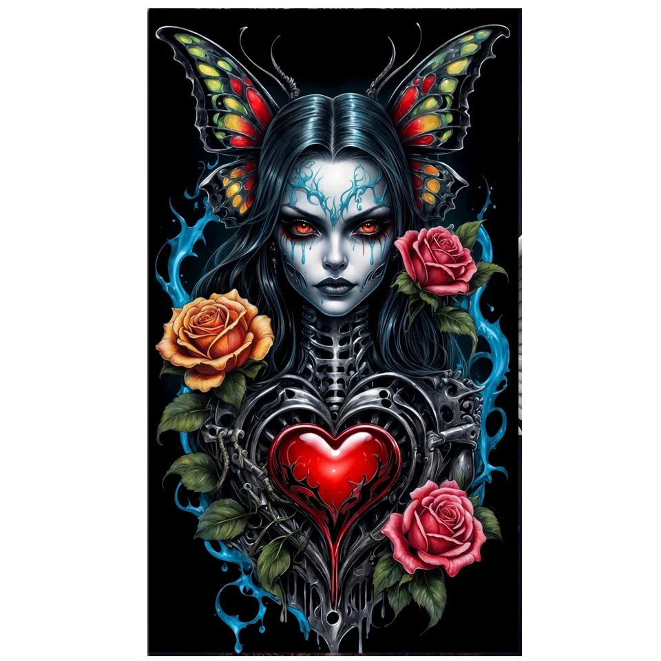 Gossamer Requiem – Skeleton & Butterfly Diamond Painting Kit